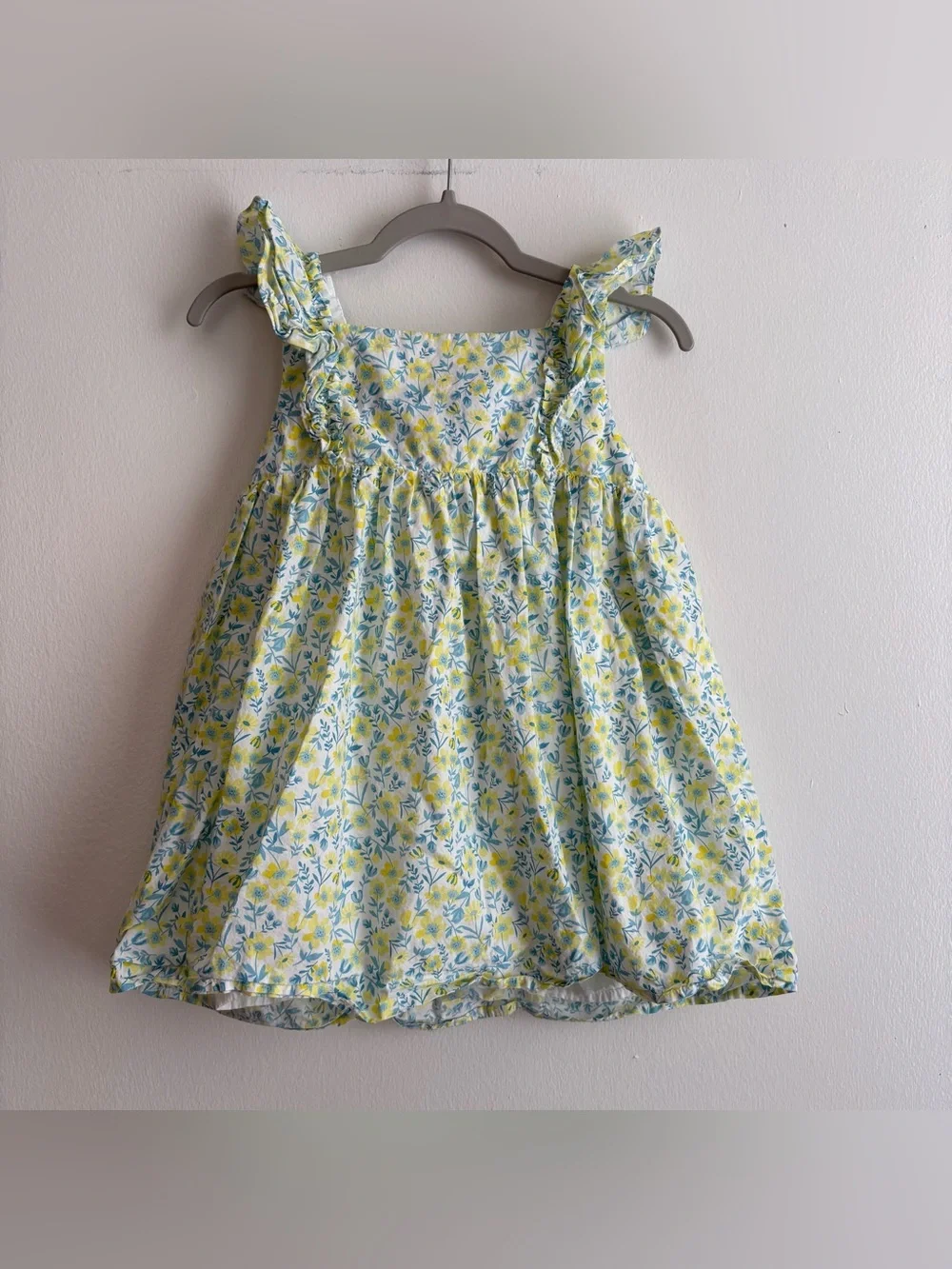 Tommy Bahama White Yellow Blue Floral Sundress Girls 7 Sleeveless Ruffle